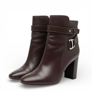 Lauren Ralph Lauren Madelyn Brown Leather Ankle Booties | Size 8